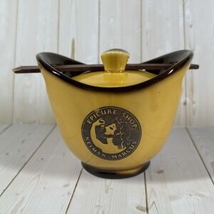 Vintage Neiman Marcus Epicure Shop Bowl Dish‎ With Lid And Spoon Japan